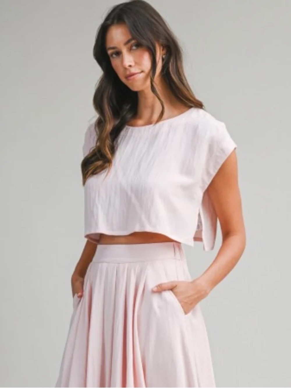 Mable Pink Boxy Crop Top